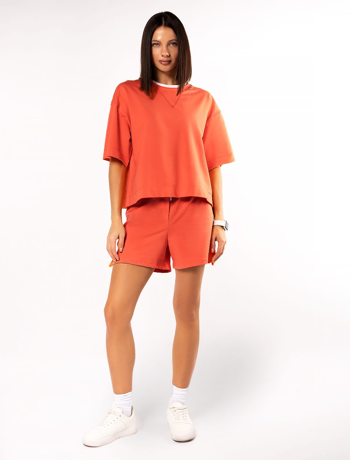 картинка Шорты трик женские оранжево-коралловый от магазина Одежда+